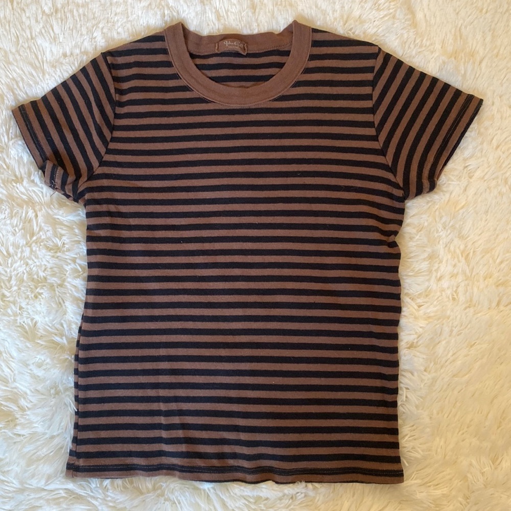 Black and Brown striped Brandy Melville top.